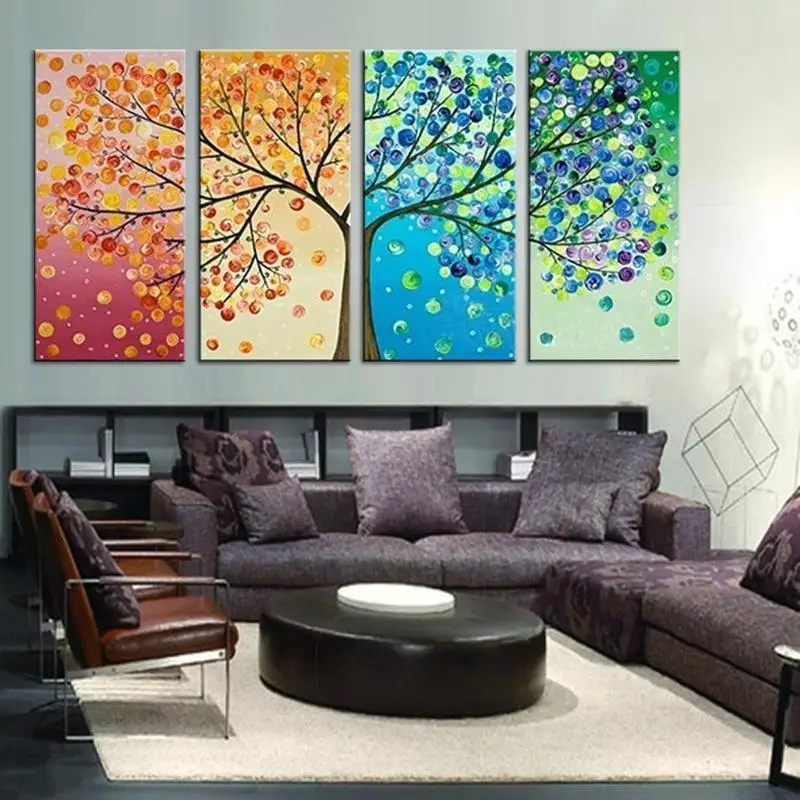 

2019 Fashion Colorful Tree Embroidery DIY Counted Cross Stitch Kit Handmade Needlework Home Room Decoration Cloth Size 103*57cm