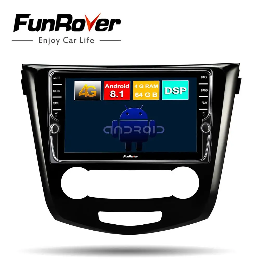

Funrover 8 core 2 din android 8.1 car dvd radio multimedia player for Nissan X-Trail Qashqai 2014-2017 stereo gps navigation DSP