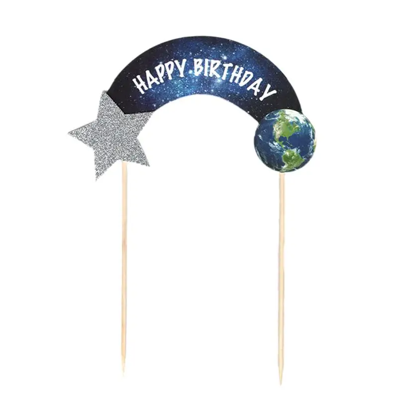 

10pcs Creative Topper Beautiful Star Cake Decor Cake Topper Cake Insert Card for Festival Birthday Party