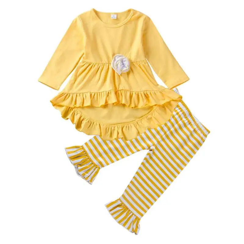 Newborn Baby Girls Swallow Tail Dress Pants Set Children Irregular Hem