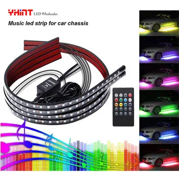 

car led strip atmosphere lights music sync 4 pcs 58 for exterior rgb 5050 decoration lighting kit waterproof with remote