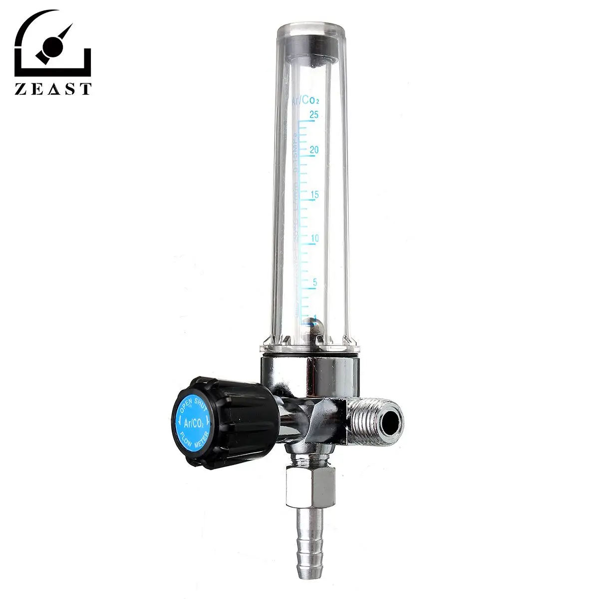 

20MPA Gas Argon/Co2 Regulator 1/4PT 0.15 MPA Flow Meter Welding Weld 7mm Bar Connector 1-25 L/Min Plastic Transparent