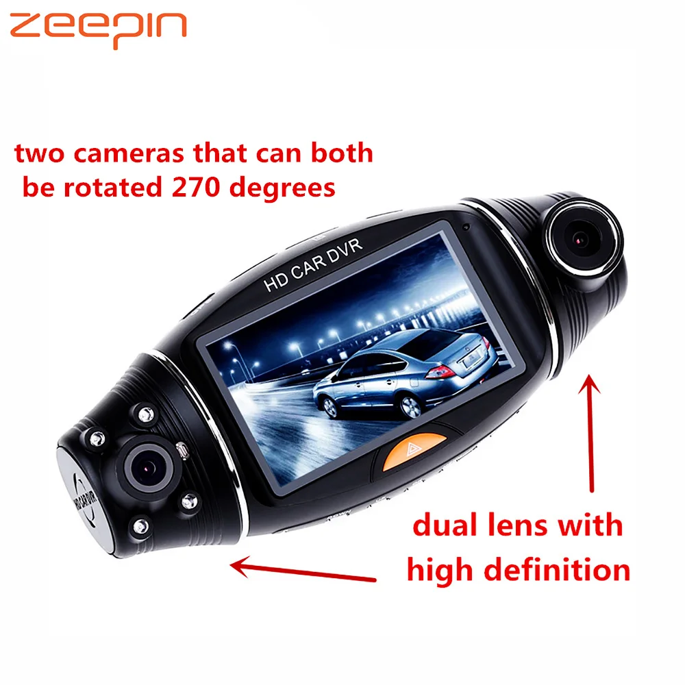 

R310 GPS Double Lens / 140 Degrees Wide-angle Night Vision Gravity Sensing Driving Recorder Dash Cam 2.7 Inch Video Recorder IR