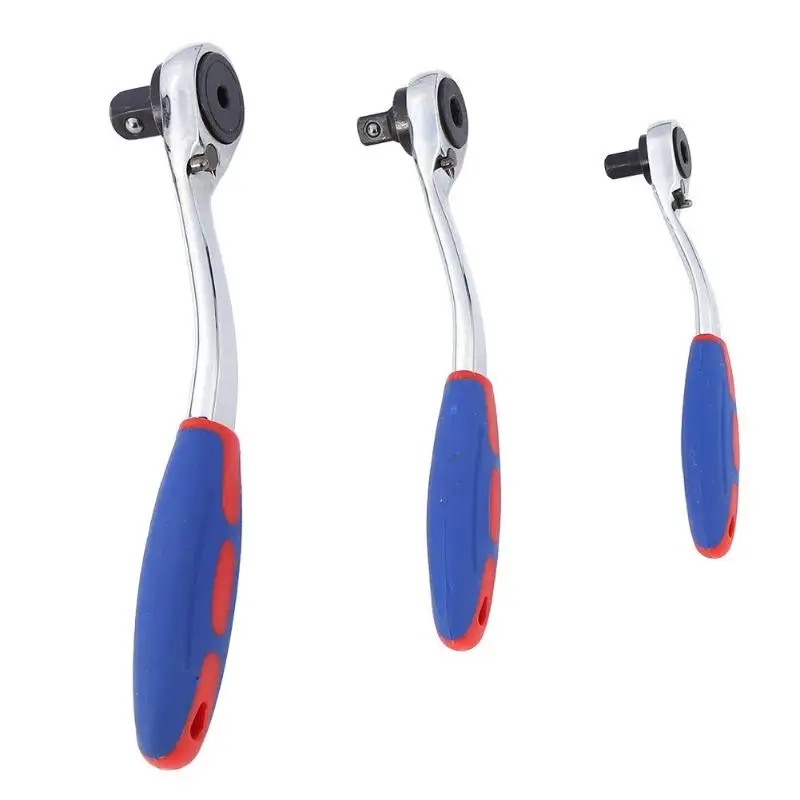 

1pcs Cr-V 72 Flexible Ratchet Wrench 1/4" 3/8" 1/2" Socket Driver Allen Key Length Adjustable 72 Teeth Ratchet Spanner Wrench