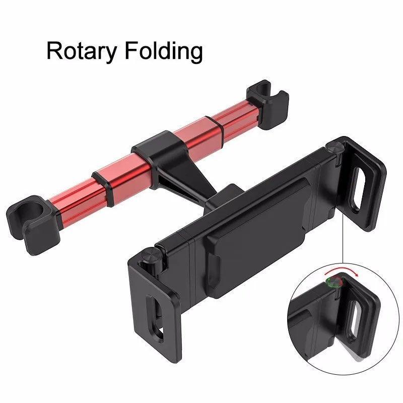 

Marsgine Car Back Seat Phone Tablet Alloy Square tube Holder Adjustable 4-11 inch Stand Mount Bracket Universal for iPhone iPad