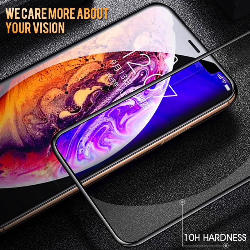 Защитное стекло 30D с изогнутыми краями для iPhone XS MAX X 10 XR 6s 6 7 8 Plus|Защитные стёкла и