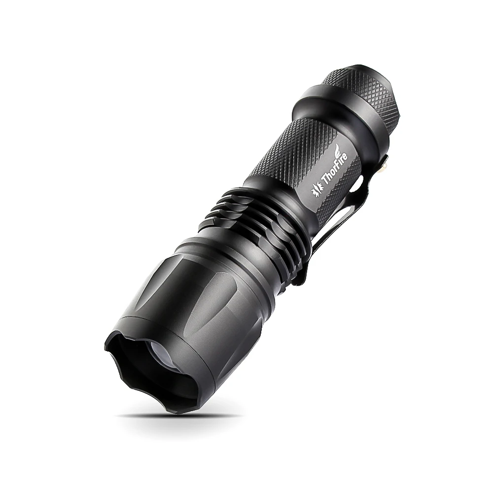 

ThorFire CT01 3 Modes Zoomable Tactical LED Flashlight Torch Strobe AA/14500