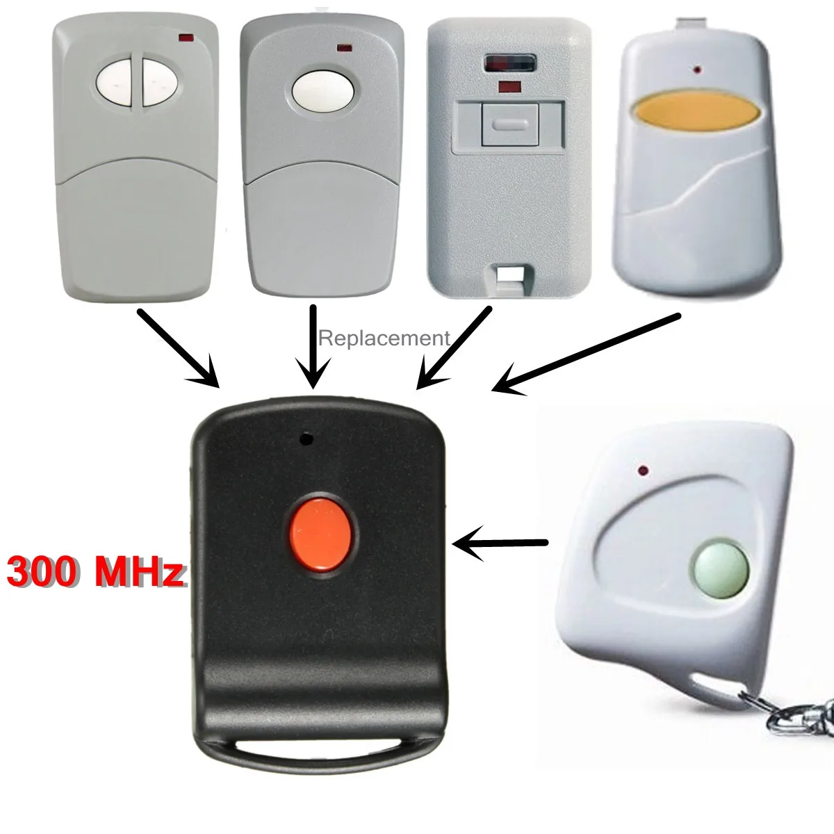 

2 Pcs Mini Wireless Remote Control Garage Gate Door Transmitter For MultiCode 3060 300mhz 3089 4120 Linear
