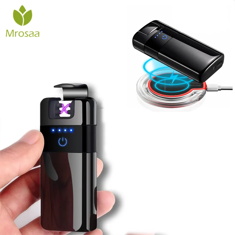 

Mrosaa Sensor Double arc Lighter Windproof Electronic Plasma Pulse USB Recharge Lighter Cigarette Smoking Electric Lighter