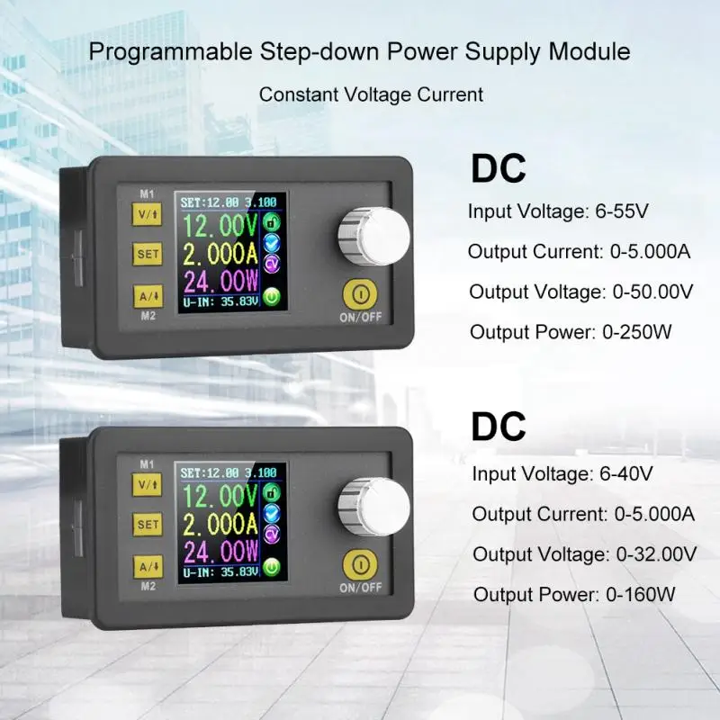 Горячая DPS3005 DPS5005 DC-DC инвертор программируемый понижающий модуль питания постоянное напряжение цветной ЖК-дисплей конвертер