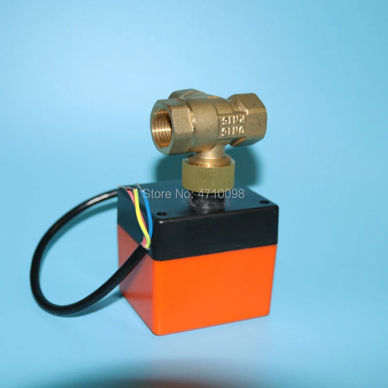 Электрический привод valveDN32(G1.2 ") AC220V T port латунный моторизованный шаровой клапан