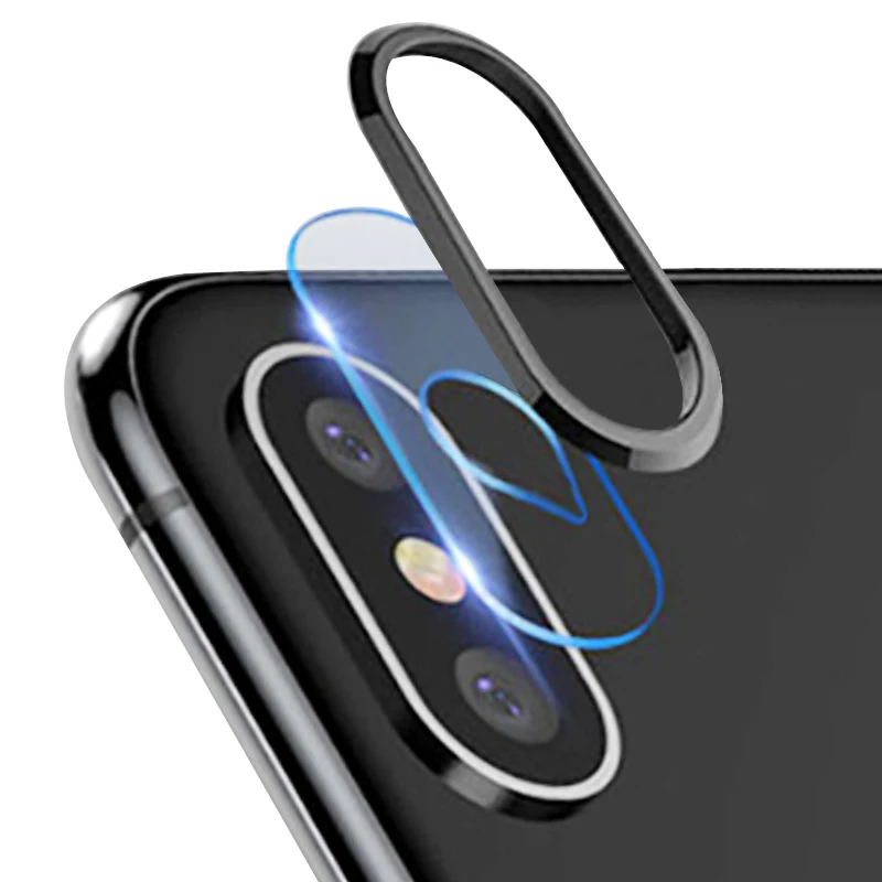 Powstro для iphone X защита для камеры Набор задней линзы Закаленное стекло пленка+ металлический чехол для камеры защитный круг для iphone X