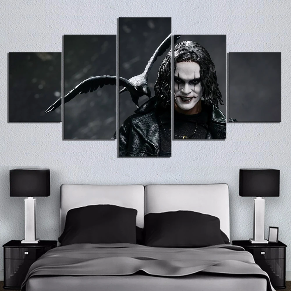 

5 Piece The Crow Movie and Brandon Lee Poster HD Canvas Paintings Wall Art for Home Decor