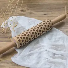 35 см сердце тисненая Скалка печенья печенье, фондан, пирог Выгравированные тесто роллер олень; Снежинка дропшиппинг