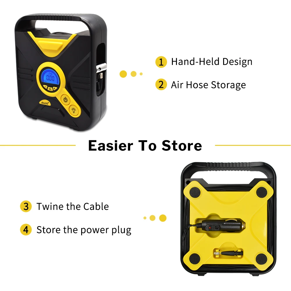  Deelife Digital Car Tire Inflatable Pump Auto Portable Air Compressor for Cars Wheel Tires Electric