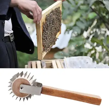 

Bee With Roller Picking Machine Wooden Handle Roller Propolis Picking Machine Beekeeping Extracting Tools
