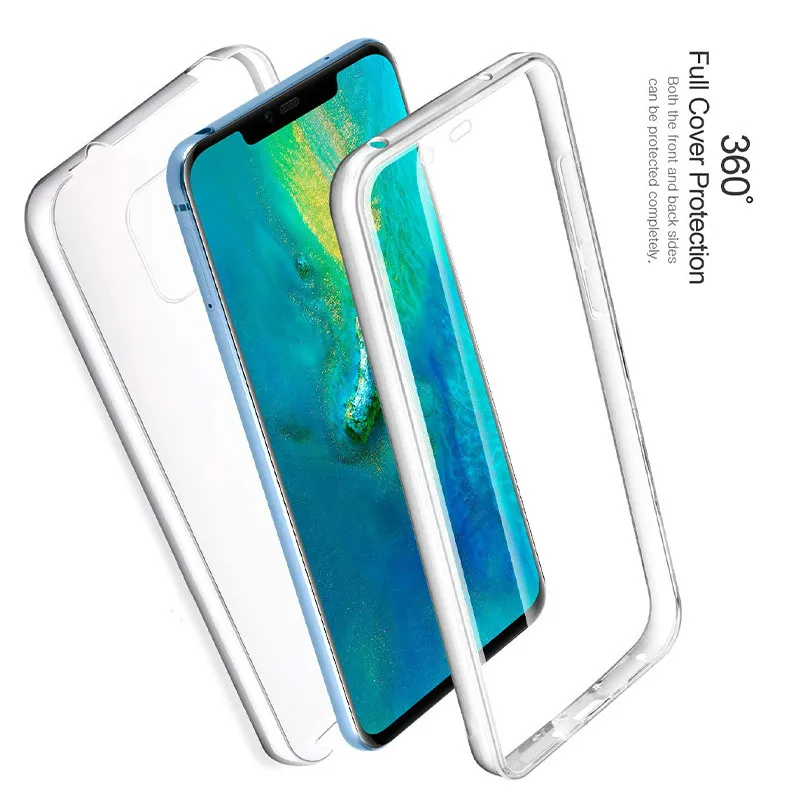 

360 Degree Full Body Case For Huawei P Smart 2019 P8 P9 P10 P20 Lite Pro Mate20Lite Transparent Silicone Thin Gel TPU Soft Cover