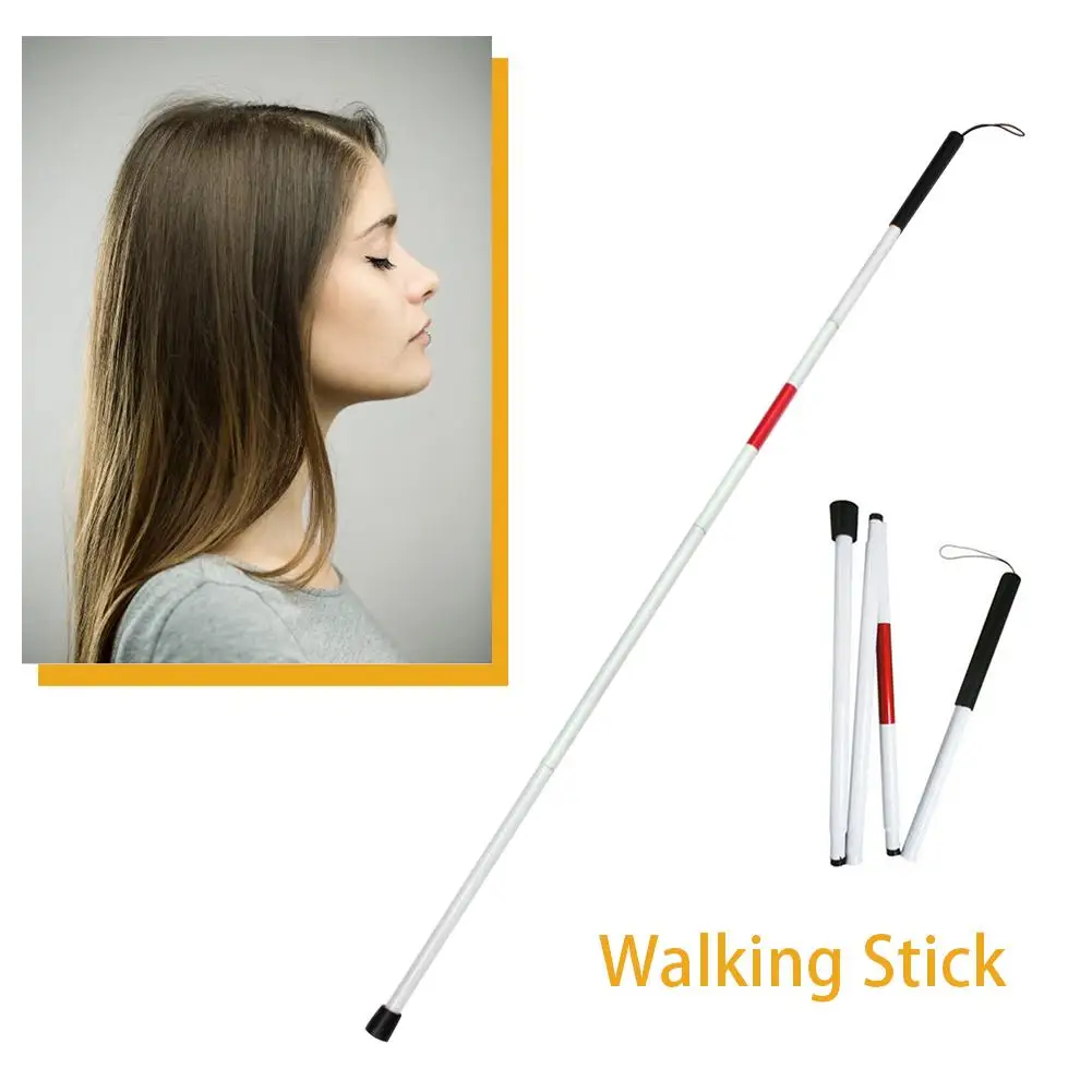 

Folding Blind Guide stick Visually Impaired Crutch Cane Blind Walking Stick Walker Aluminium Easy Folding