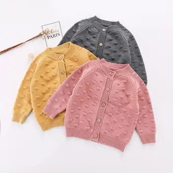 

Baby Girl Sweaters PomPom Knitted Toddler Cardigan Autumn Kids Sweater Cardigans Baby Boy Clothes Jacket Cardigan For Girl Girls