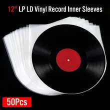 50 шт. 1" виниловая пластмассовая пленка для пластиковой записи LP, Антистатическая пленка для записи, внешняя внутренняя пластиковая прозрачная крышка, контейнер