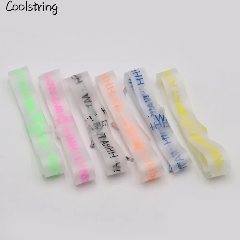 Coolstring 15mm Silk Screen Printing WATAHHH Universal Shoe Laces PVC Laces Clothing Accessories Transparent Matte Tape Shoelace