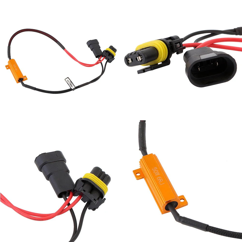 

2Pcs 9006 9005 50W 6Ohm LED DRL Fog Light Canbus Anti Flicker Canceller Decoder