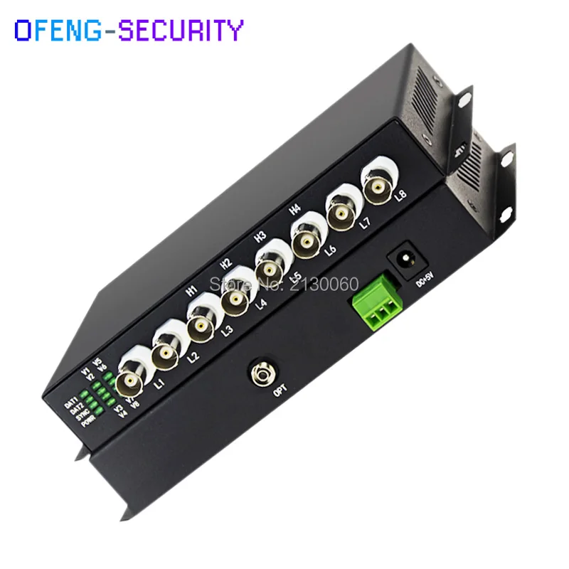 1 Pair 8CH AHD/CVI Video+1CH RS485 data video digital optical converter SM single fiber FC port 20KM Fiber Optical Extender |