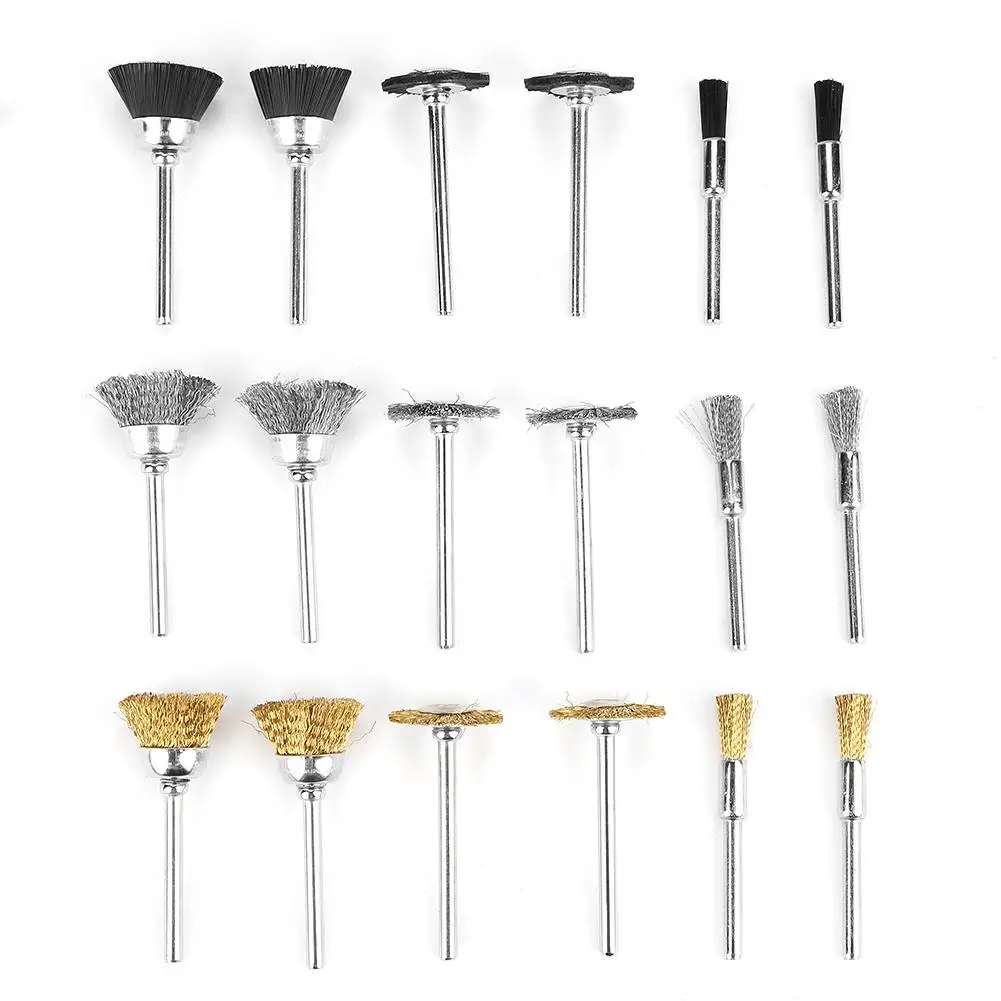 

18pcs Wire Brush Steel Grinding Polishing Wheel Head Wire Brush Steel Kit Set for Electric Drill