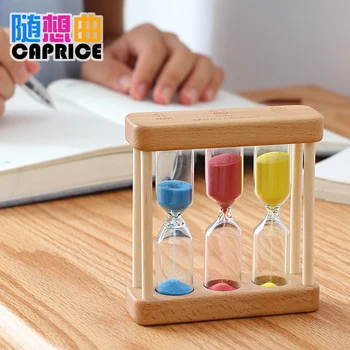 

Wood Children Brush Teeth Hourglass Timer 1/3/5 Minutes Time Funnel Mini Fall Prevention Creative Sand Hourglass Home Decoration