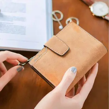

Women Short Wallet Coin Purse Organizer Pocket Credit Card Holder Clutch Bag Ladies Solid Hasp Slim Purse Wallet