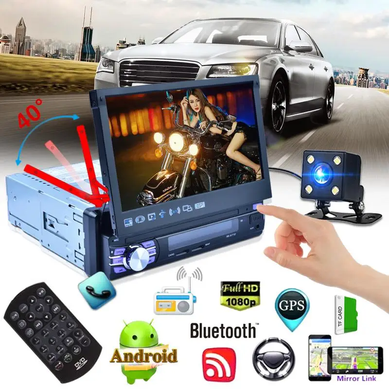 7 дюймов автоматически телескопические автомобилей MP5 плеер Quad core Android 6 0 Системы