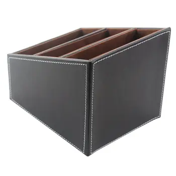 

1pcs PU Desktop Storage Box Remote Control,CD,Phone Organizer (Brown)
