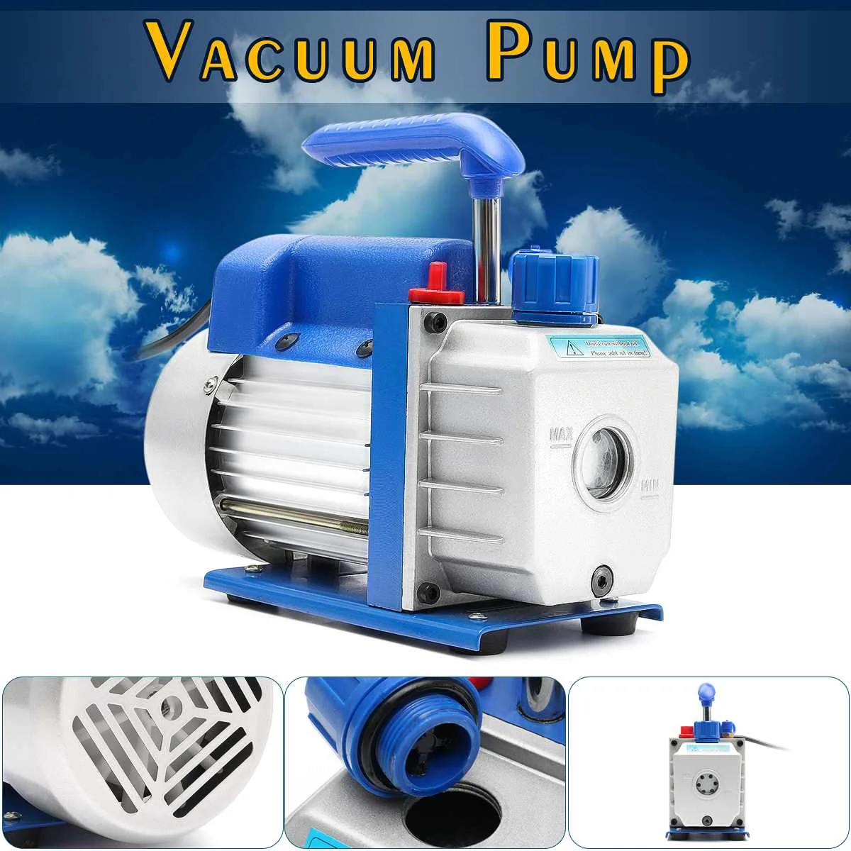 

3CFM 1/4HP Mini Air Ultimates Vacuum Pump 110V Air Compressor LCD Separator Laminating Machine HVAC Refrigeration Repair Tools