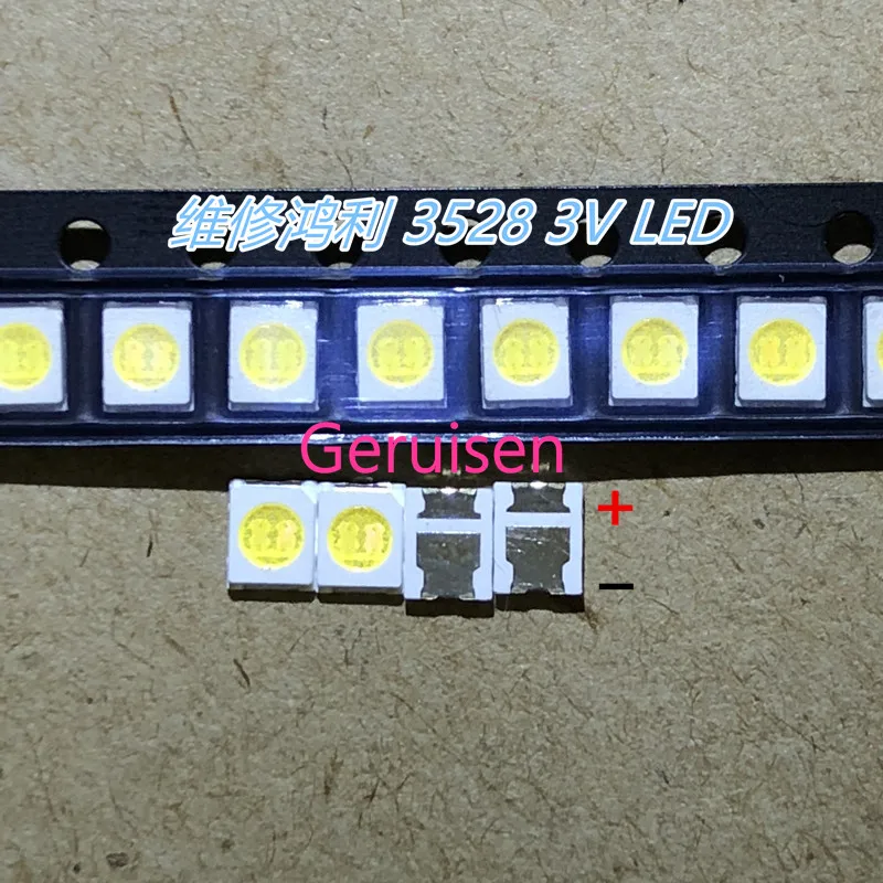 2000 шт./лот HONGLI TRONIC двойные чипы LED подсветка 1210 3528 2835 1 Вт 3В 100лм холодный белый ЖК