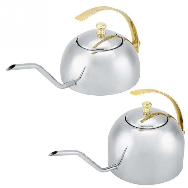 New 600ml 1200ml Long Spout Stainless Steel Coffee Maker Tea Pot Drip