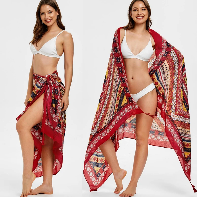 

2019 fashion explosion models European and American foreign trade cloak beach towel sexy national wind cloak