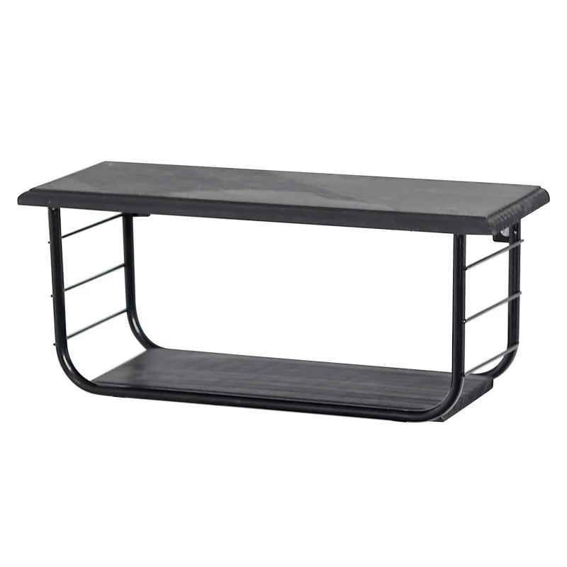 

Iron Double Layer Condiment Bottle Wall Mounted Bathroom Storage Shelf Kitchen Household Craft Decoration
