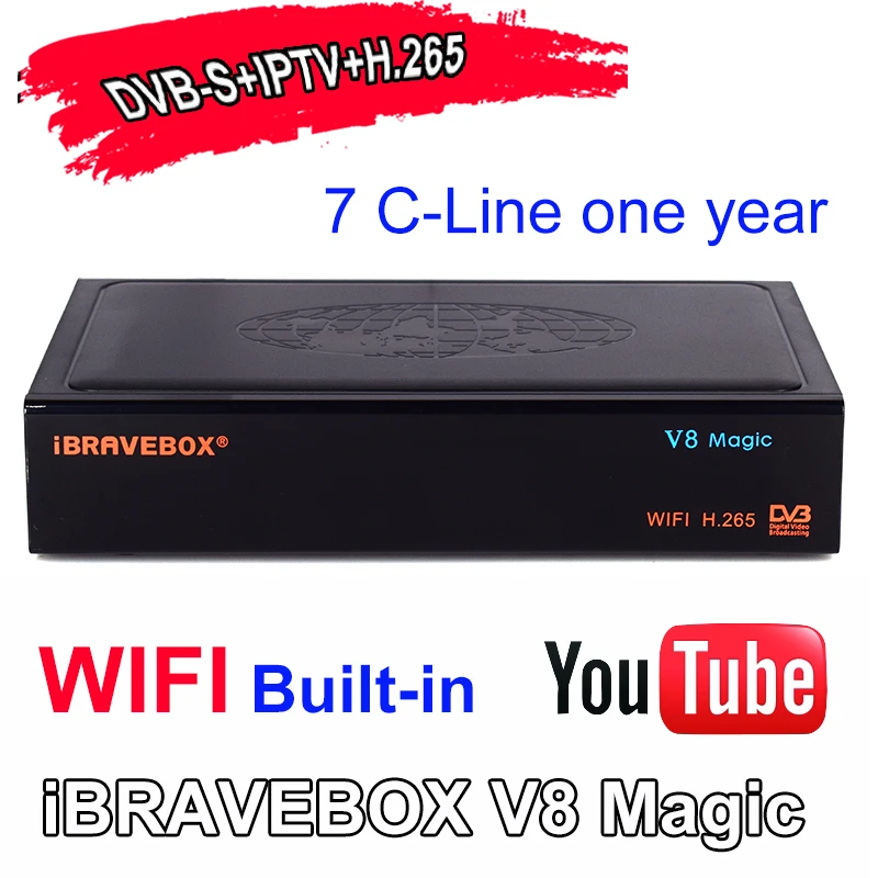 

Receptor iBRAVEBOX V8 Magic built-in WIFI power by OPENBOX V8S DVB-S2 1 Year Cccam Cline for 1 Year TV Box Same as V8 NOVA