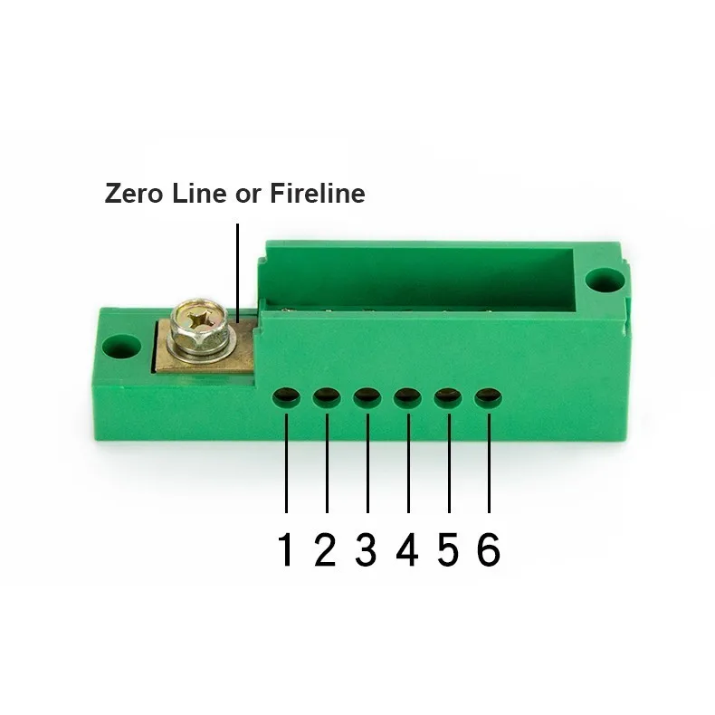 Клеммный блок зеленый один-в шесть-из нулевой линии метр коробка Соединительная распределительная коробка клеммный ряд однофазный 660 В