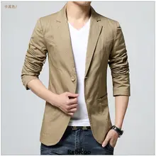 Осень, Мужской Хлопковый костюм, пиджак, мужские вечерние Клубные свадебные блейзеры, Мужской приталенный мужской костюм, смокинг