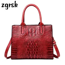 Fashion Alligator Luxury Handbags Women Tote Bags Designer Shoulder Bag Crocodile Pattern Women Genuine Leather Bags Vintage jmd vintage handbags women bag luxury high quality fashion crocodile tote bags handbags women huge capacity genuine leather bags
