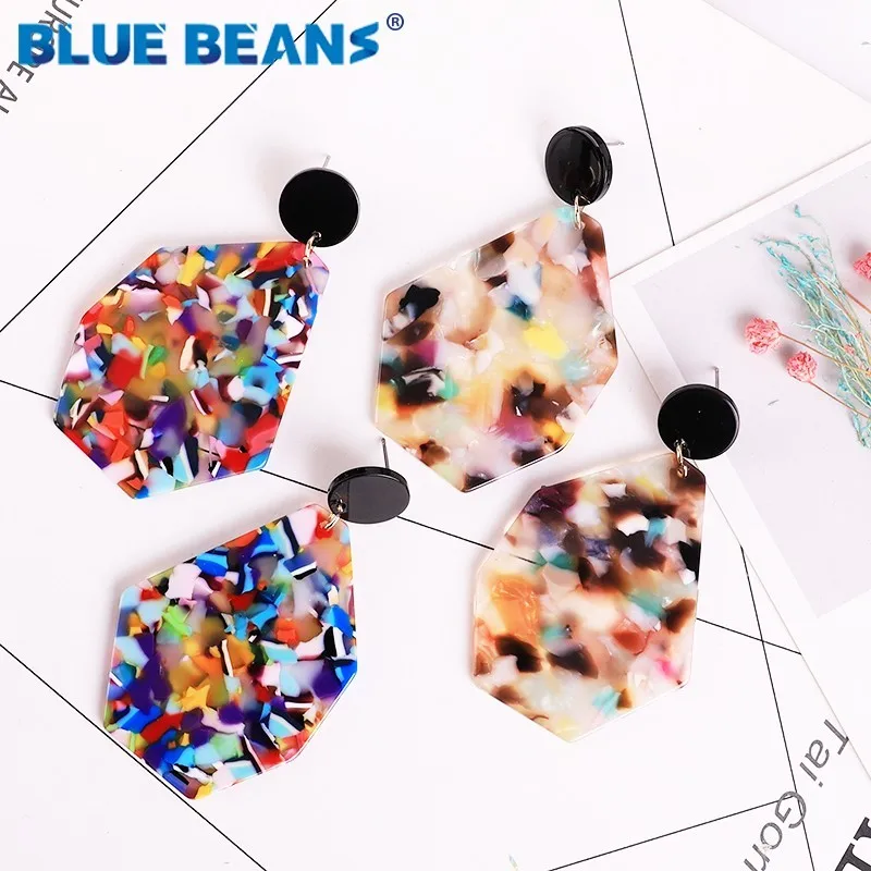 

Acrylic Earrings Boho 2019 Bohemian Women Drop Jewelry Big Acetate Fashion Long luxury trendy cc earings leopard handmade trendy