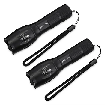 

2pcs Tg -001 Xml - T6 Ultra Bright Led Tactical Flashlights With Adjustable Focus And 5 Light Modes For Camping Hiking Emergency