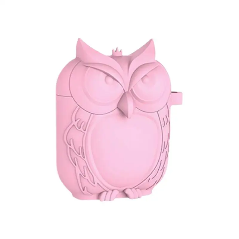 

Owl Shape Silicone Earphone Protective Case Headphone Box Shockproof Hook For Apple AirPods Pink Blue Black Green Flexible