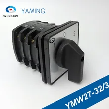 Rotary Cam Switch 3 position ON-OFF-ON 32A 660V 3 poles Custom Changeover switches with screws terminal YMW27-32/3 1pcs ui 660v ith 160a on off on 3 position rotary cam changeover switch