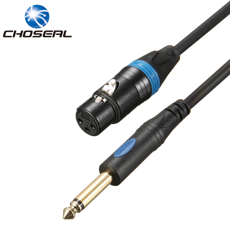 

Choseal QS3801 Microphone Wire Cord XLR Female To 6.35MM Jack Male Audio Lead Microphone Cable 1/1.5/3/5/10M