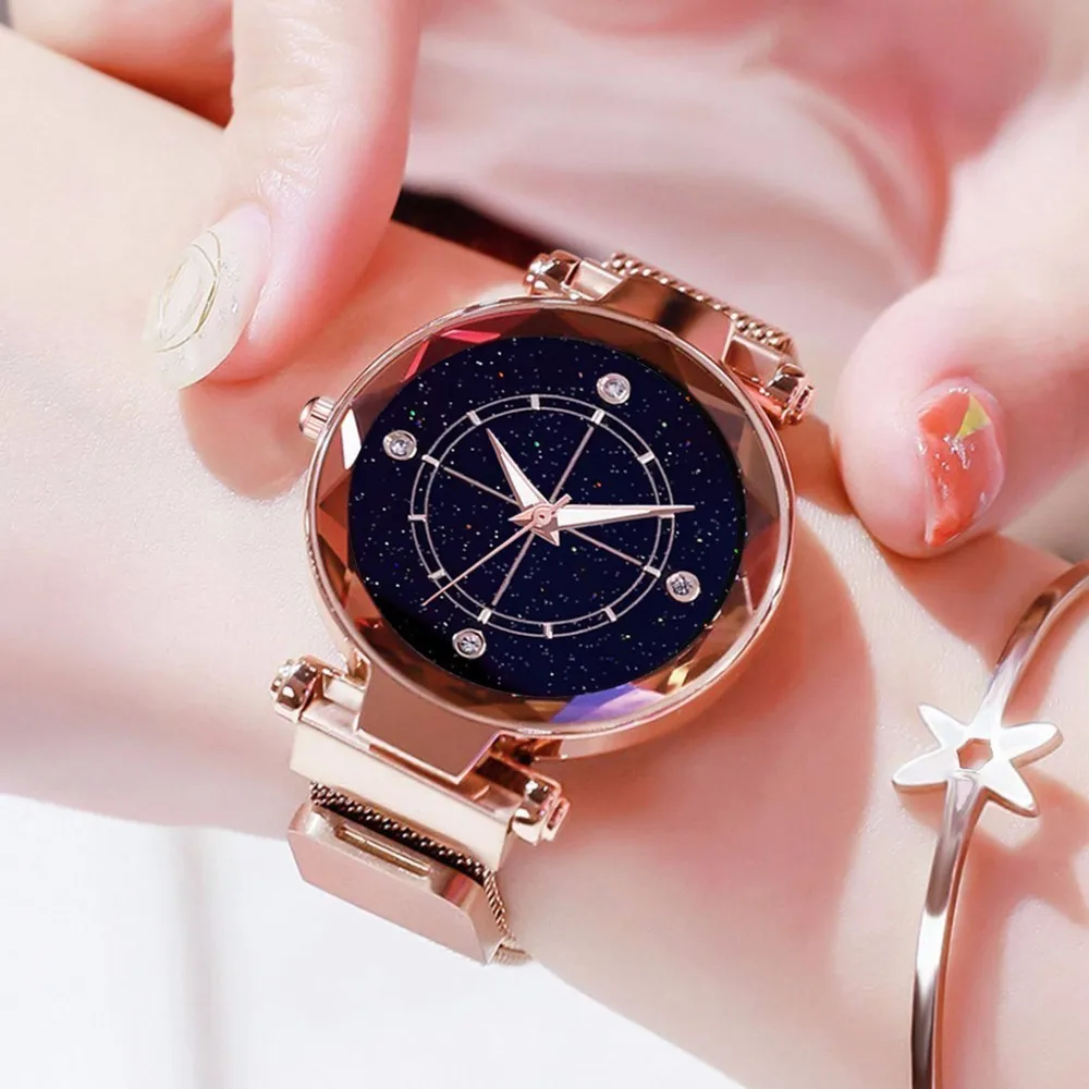 Best Selling Women Fashion Buckle Starry Sky Watch Luxury Ladies