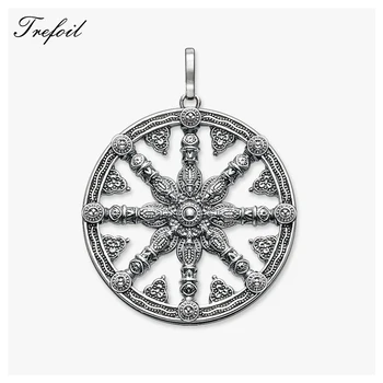 

Karma Wheel Pendants, Fashion Jewelry 925 Sterling Silver Blackened Ethnic 2018 New Gift For Women Men Boy Girls Fit Necklace