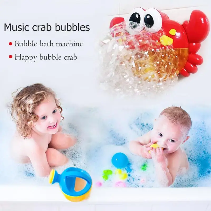 Crabs Blowing Bubbles Machine Bath Toys Funny Bath Bubble Maker Machine