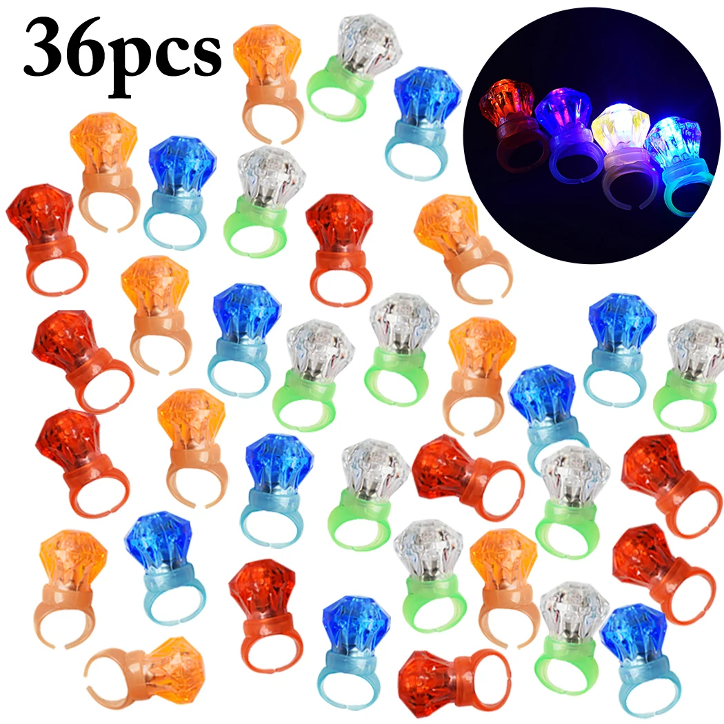 

36PCS Christmas LED Ring Creative Flashing Light up Toy Party Favor Ring for Kids